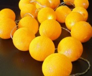 Yellow Cotton Ball - Battery Powered - Wedding Table Decoration Fairy Light